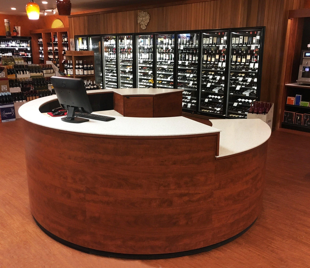 9' Round Tasting Bar Counter with 3 Work Levels Modern Store