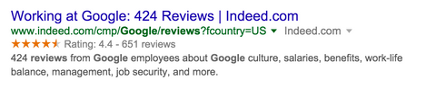 Google Reviews example