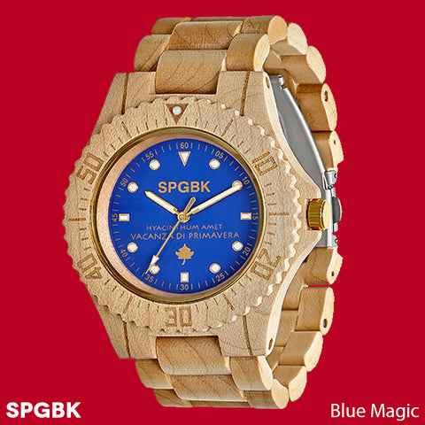 SPGBK Blue Magic Wood Watch