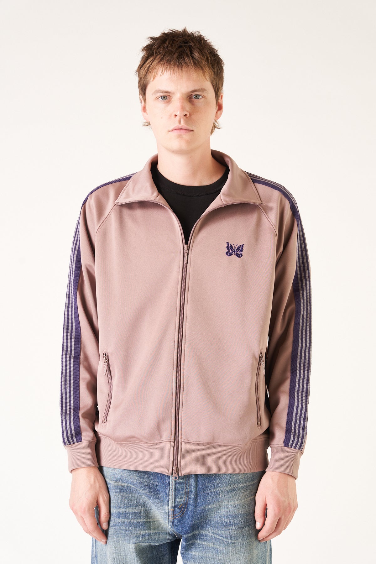 Needles TRACK JACKET POLY SMOOTH Taupe | www.jarussi.com.br