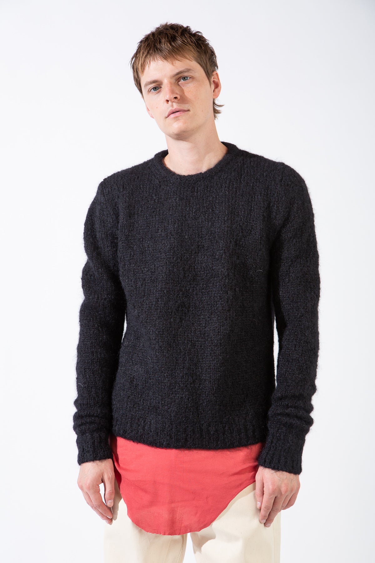 RICK OWENS | BIKER ROUND NECK SWEATER