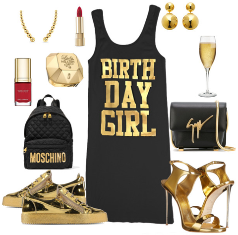 gold birthday outfit luxury