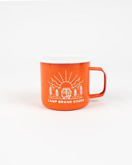 Going To The Sun Enamel Mug 16 oz Mug Camp Brand Goods Orange