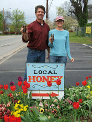 Barry, at left, is owner of the The Produce Place and was the first Nashville business owner to put our honey on his shelves in 2011. 