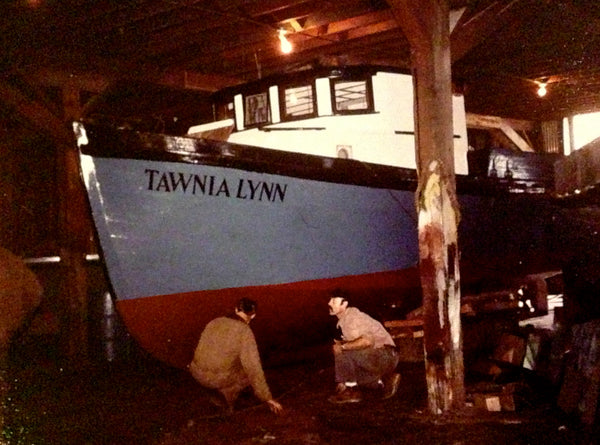 f/v Tawnia Lynn, June 1978, Cordova, Alaska, Alaska Packers Warehouse, photo by Dotty WIdmann