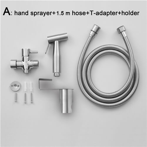 Handheld Toilet Bidet Sprayer Set Kit Stainless Steel Hand Bidet