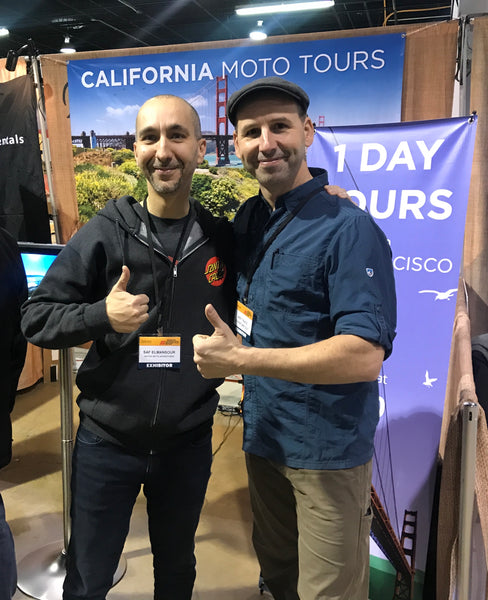 Bret Tkacs with Saf from Native Moto Adventures, at the Chicago Progressive IMS