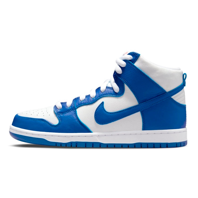 nike sb dunk high blue and white