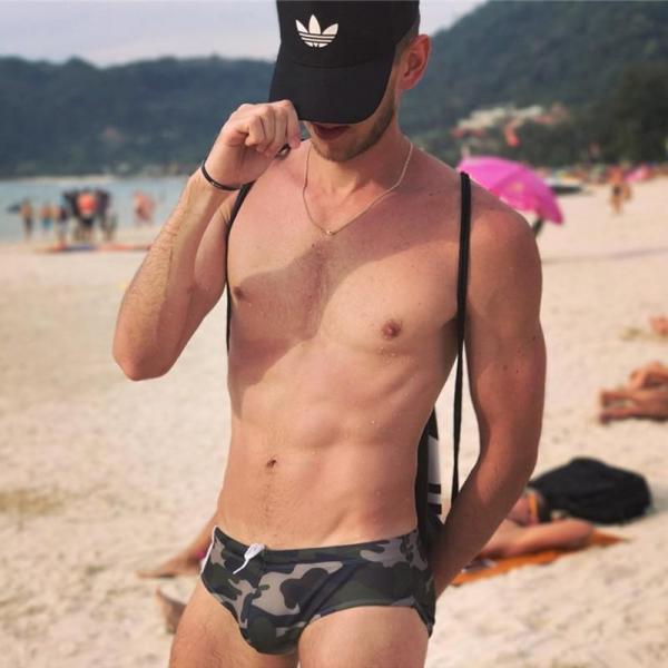 gay in swimsuit