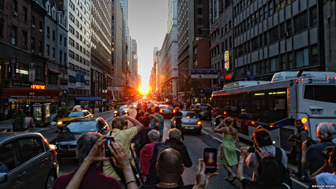 Manhattanhenge, sunset, manhattan, nyc, new york