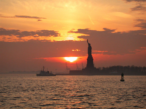 Manhattanhenge, sunset, manhattan, nyc, new york, staue of liberty