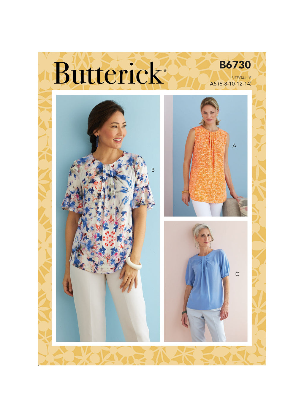 Butterick Sewing Pattern 6730 Misses' Top