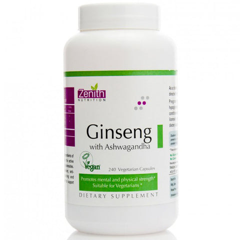 Zenith Nutrition Ginseng With Ashwagandha 240 Capsules