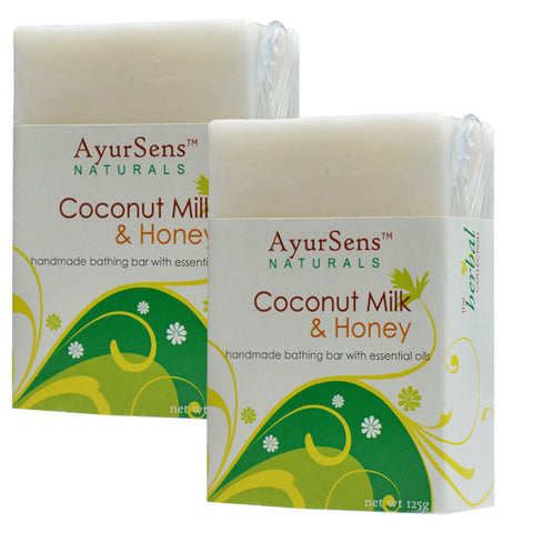 AyurSens Naturals Coconut Milk And Honey Soap (Pack Of 2)