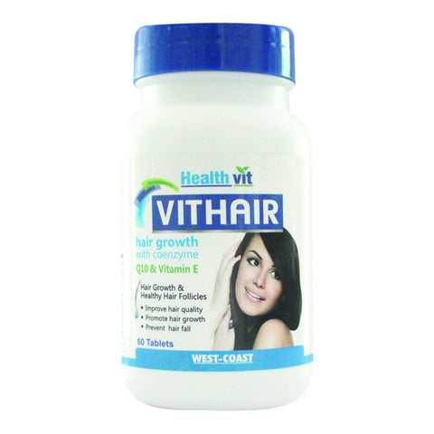 Healthvit Vithair Hair Growth With Coenzyme Q10 And Vitamin E 60 Tablets (Pack Of 2)