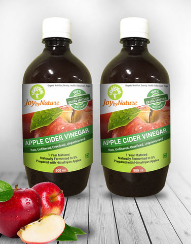 Joybynature Raw, Unprocessed, Unfiltered Apple Cider Vinegar (pack of two)