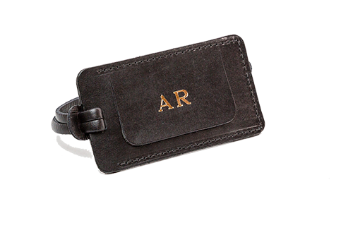 personalized leather luggage tag