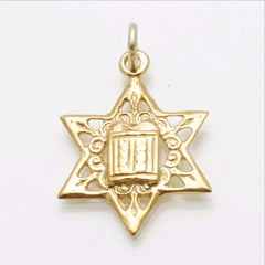 Star of David with Ten Commandments Pendant