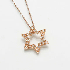 Rose gold Diamond Star of David Necklace