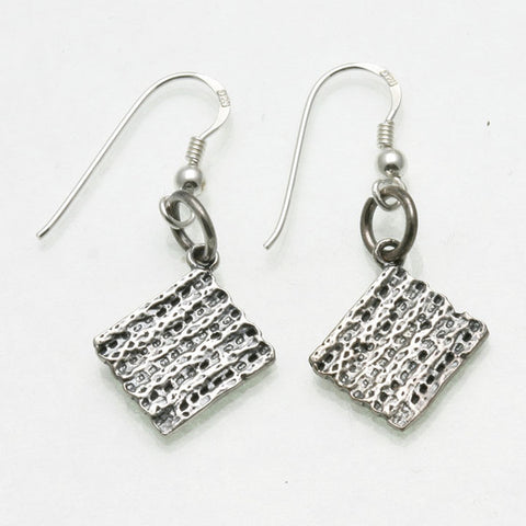 matzah dangle earrings in silver