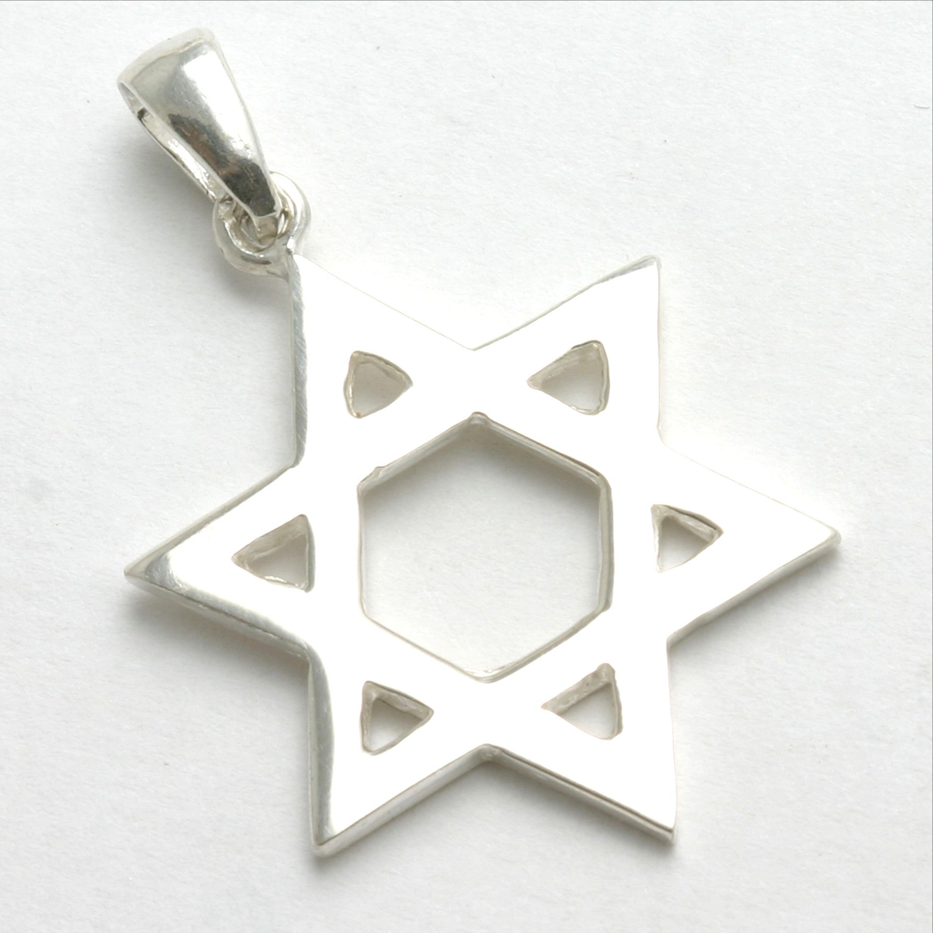 Sterling Silver Jewish Star of David Pendant Solid JewelryJudaica