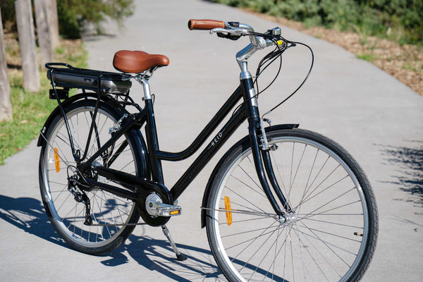 ladies black bike with basket