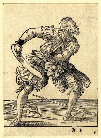 Dussack combatant from Conrad Goltzius print 1590