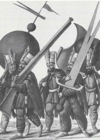 Ottoman Janissaries with giant weapons