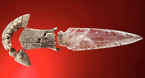 Quartz dagger copper age grave find.