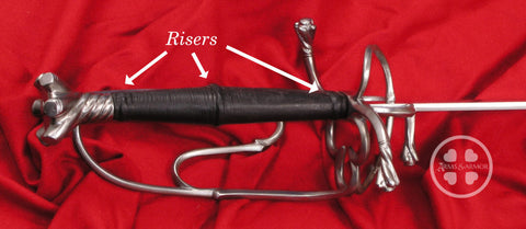Risers on the grip of a Swiss Saber