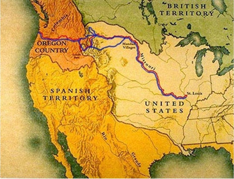 Lewis and Clark route map