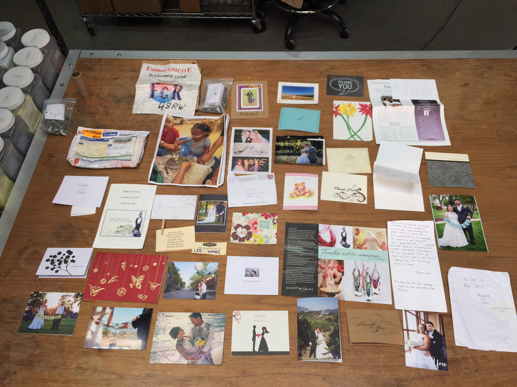 Thank you notes from our clients that we've collected and that we cherish.