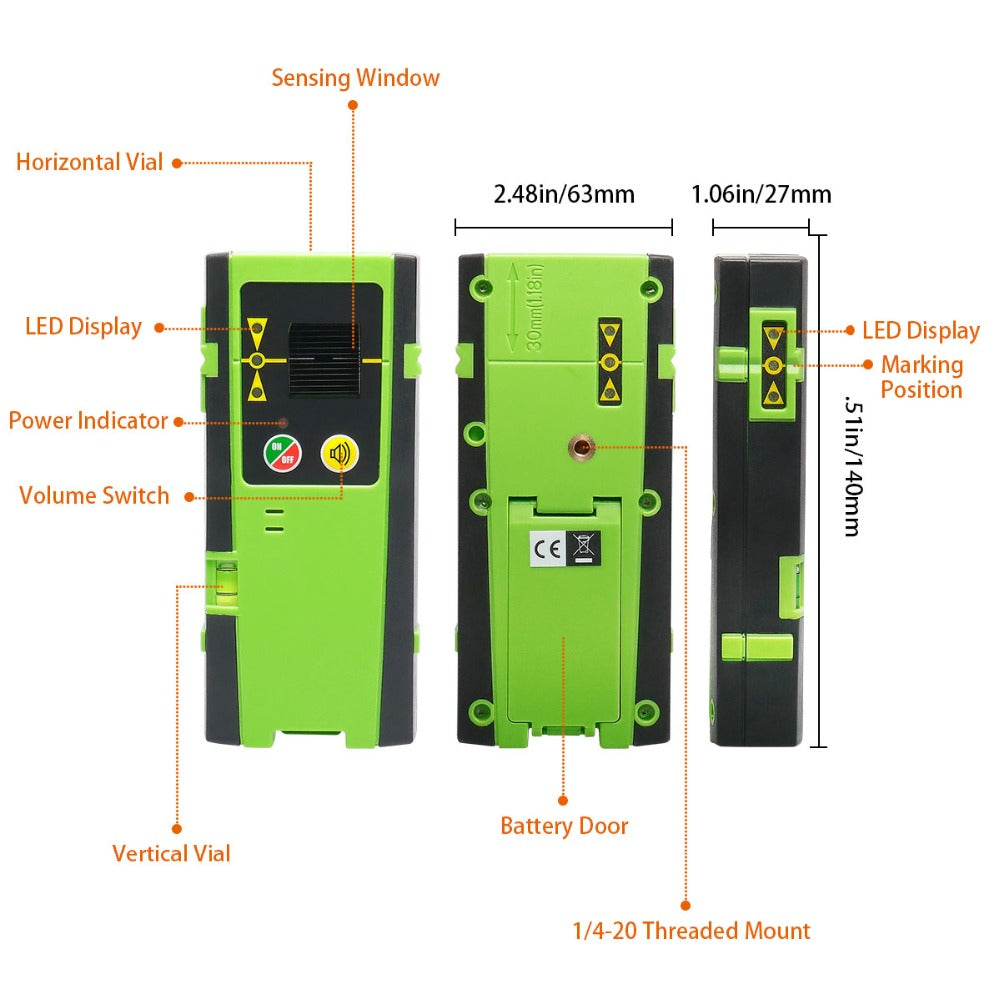 green line laser level receiver details