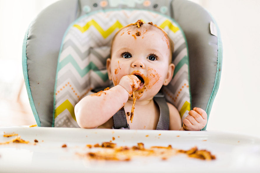 Baby-led weaning can be messy but fun