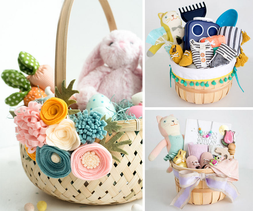 Collage of Easter basket ideas