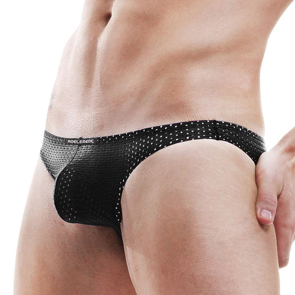 Mens Mesh Ice Silk Breathable Briefs Omffiby 