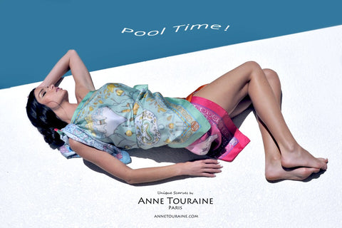 Silk from head to toe with scarves by ANNE TOURAINE Paris™  