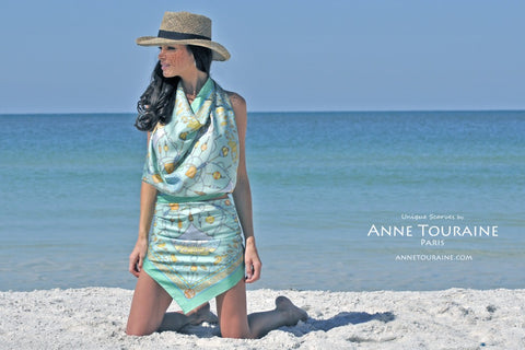 Halter top + sarong scarves by ANNE TOURAINE Paris™