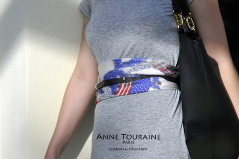 Fine silk scarves turned into dazzling silk belts by ANNE TOURAINE Paris™