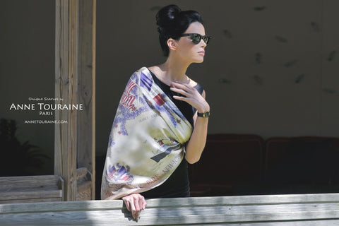 Paris New York scarf by ANNE TOURAINE Paris™. For Paris and New York lovers!