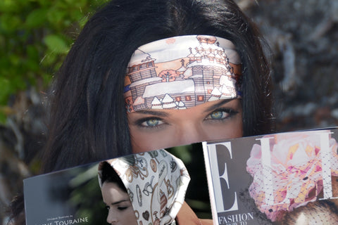 ANNE TOURAINE Paris™ scarves: silk scarf as a summer headband