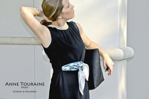 trendy-french-scarf-scarves-twill-silk-carres-soie-teal-blue-classic-square-belt-silky-anne-touraine-paris