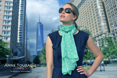 silk-scarf-scarves-anne-touraine-paris-carres-soie-chiffon-oblong-colors-blue-teal-sea green-zodiac-astrological-pisces 