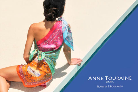 Drape yourself from tip to toe into luxury silk scarves with ANNE TOURAINE Paris™ unique creations