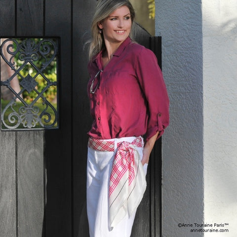 Silk scarves extra large hot pink by ANNE TOURAINE Paris™