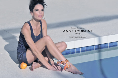 Fun scarf style with this orange scarf by ANNE TOURAINE Paris™ wrapped around the ankle.
