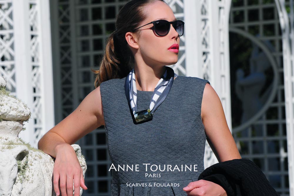 Silk twillies by ANNE TOURAINE Paris™:necklace time with a scarf ring 