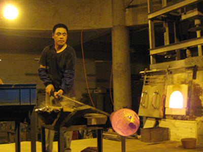 Glass blowing work