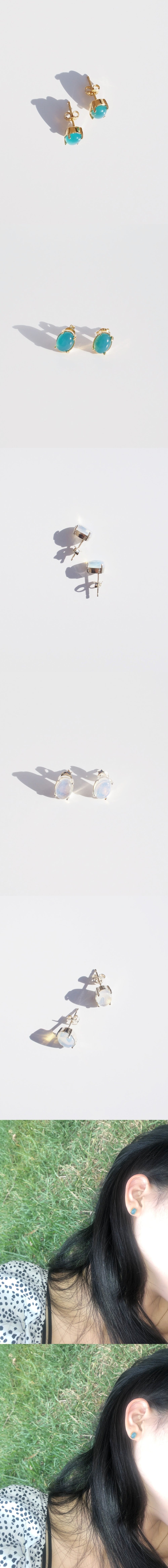 Dinky studs _ blue jade