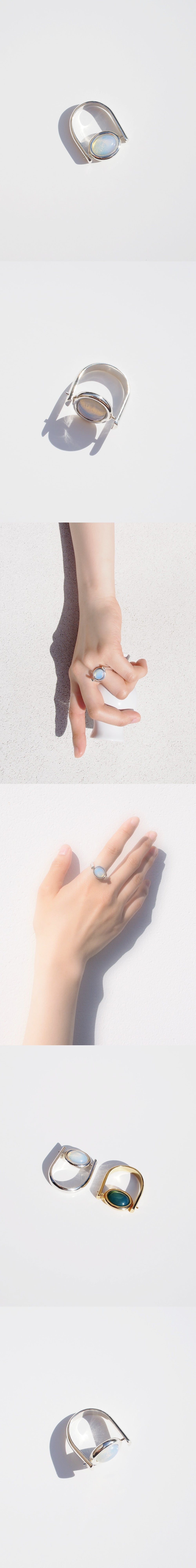 Kinetic ring _ white opal